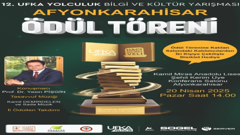 Afyonkarahisar’da “Ufka Yolculuk” ödül töreni 20 Nisan’da