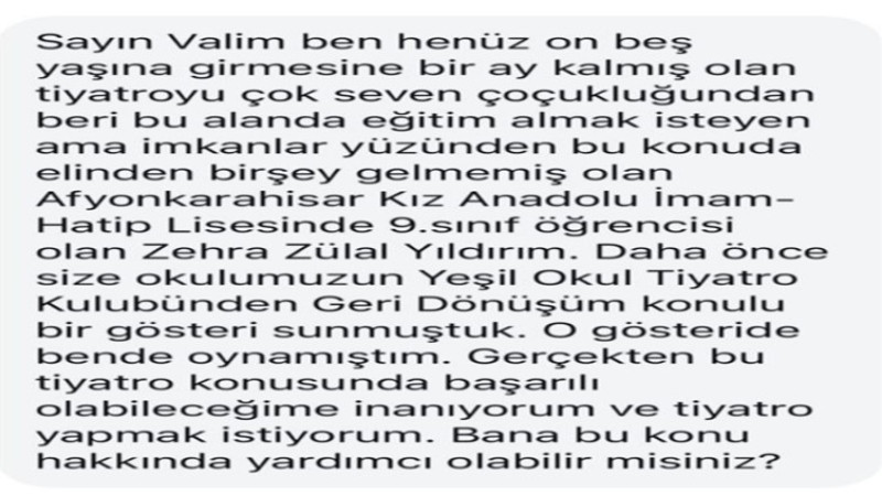 Zehra Zülal tiyatro hayaline kavuşuyor