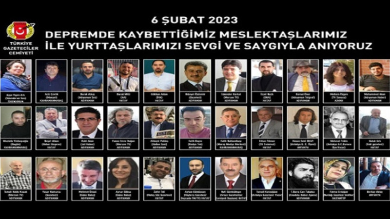 TGC, depremde kaybettikleri meslektaşlarını ve yurttaşları andı